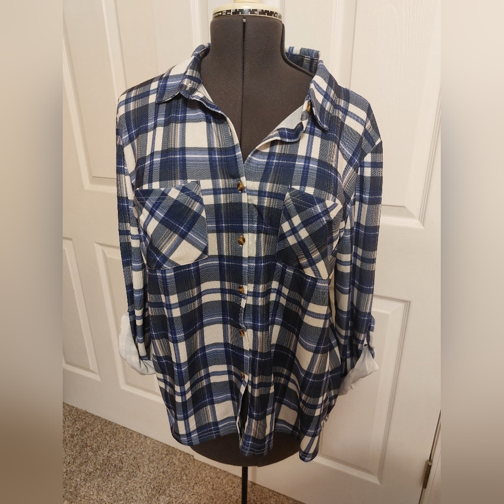 Plaid Button Down Top